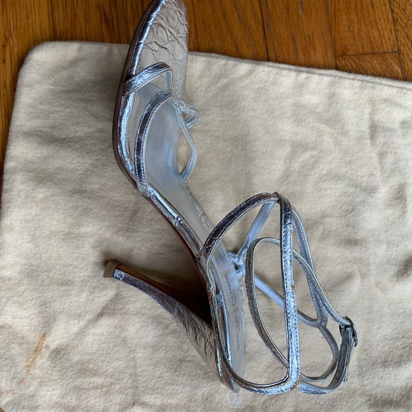 Sergio Rossi silver strappy leather heels - Picture 11 of 16